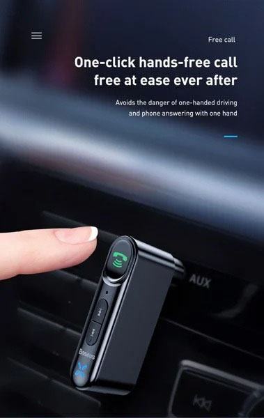 Bộ Bluetooth Receiver Bases dùng cho xe hơi Baseus Qiyin AUX ( Car AUX 3.5mm Bluetooth Receiver/ Adapter)