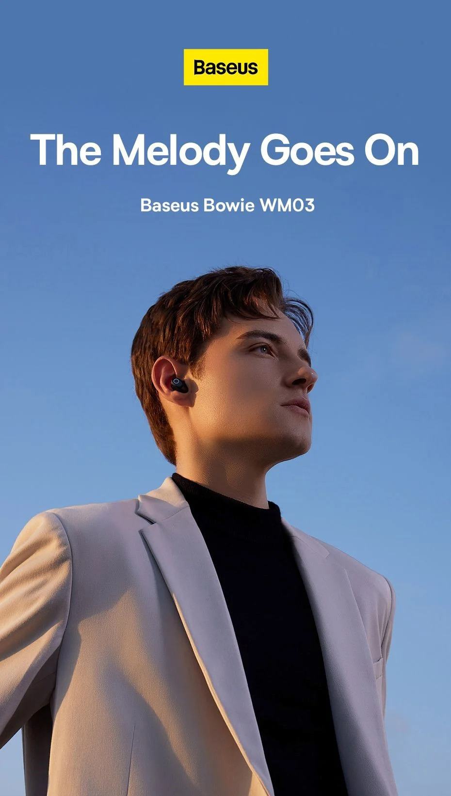 Tai Nghe Không Dây Baseus Bowie WM03 Tai nghe True Wireless (Bluetooth 5.3, Pin 38h, Sạc siêu nhanh, Không trễ, Điều khiển APP)