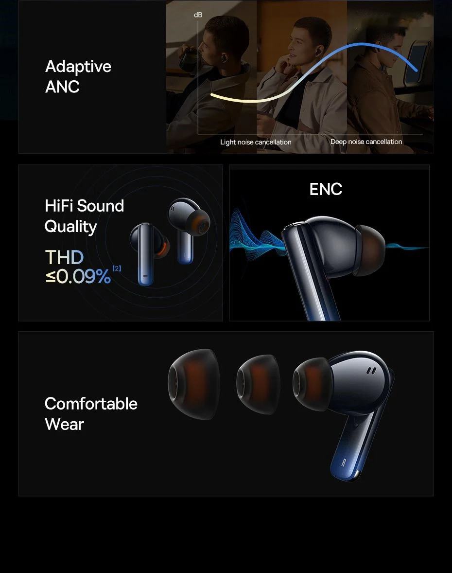 Tai Nghe Bluetooth Chống Ồn Thông Minh Baseus Storm 1 ANC TWS Earphones ( Bluetooth 5.2 , GPS - APP Control, Super Fast charge, Nearly No-delay, Hifi & HD Stereo Gaming Earbuds ) 