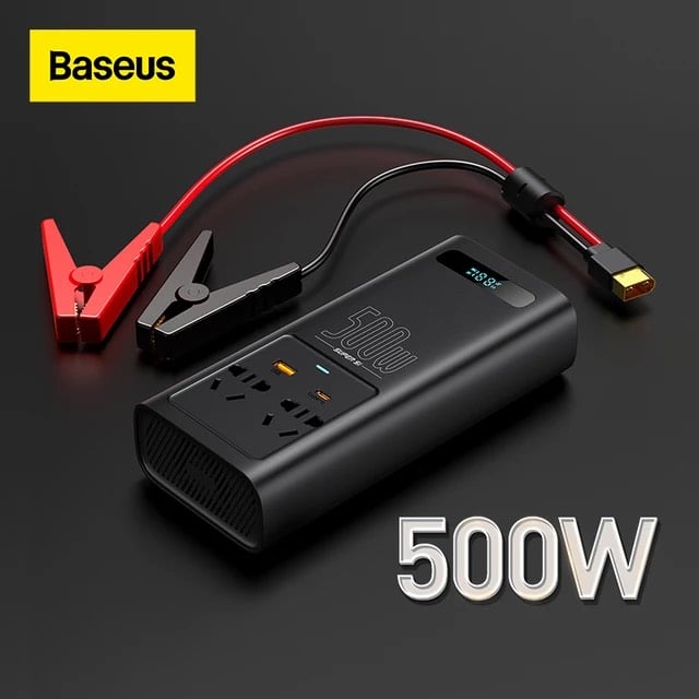 Bộ Chuyển Đổi Điện Áp DC to AC Dùng Cho Xe Hơi Baseus Super Si Power Inverter 500W (220V CNEU) (1)